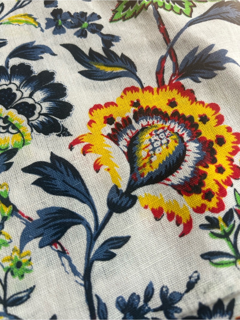 Set of 2 Fingercraft Floral Bird Cotton Linen Tablecloths Blue Multicolor - Picture 7 of 16